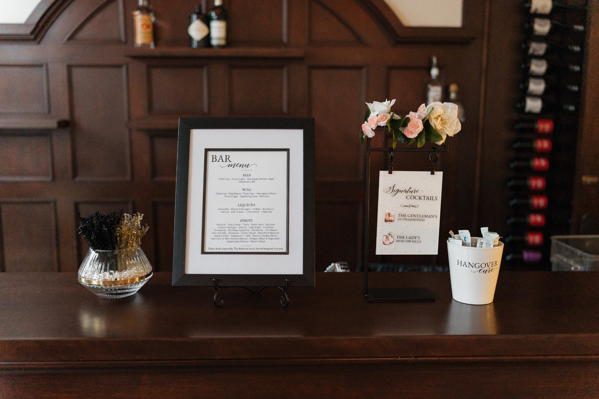 Tables Decor - DIY Prop, Signage from Vintage Glamour Wedding in Northwest Indiana