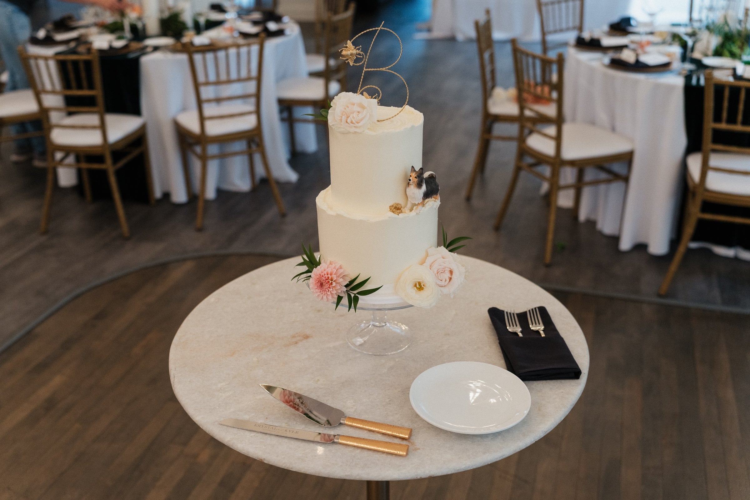 Food Drink - Cake from Vintage Glamour Wedding in Northwest Indiana