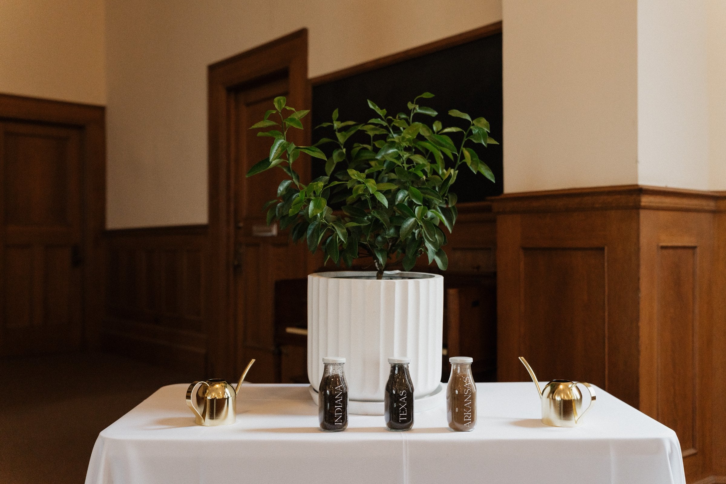 Venue Setup from Vintage Glamour Wedding in Northwest Indiana