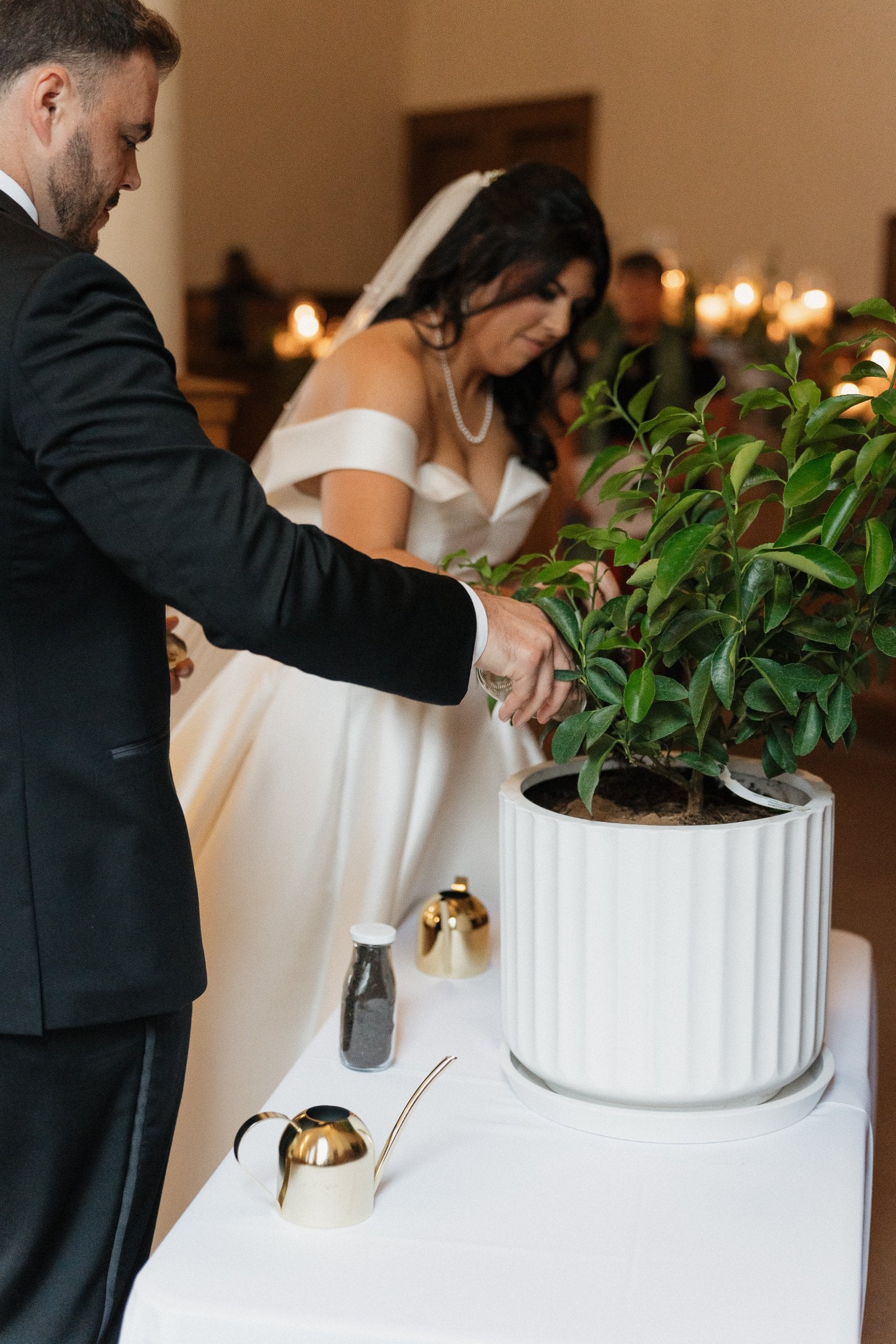 Venue Setup from Vintage Glamour Wedding in Northwest Indiana